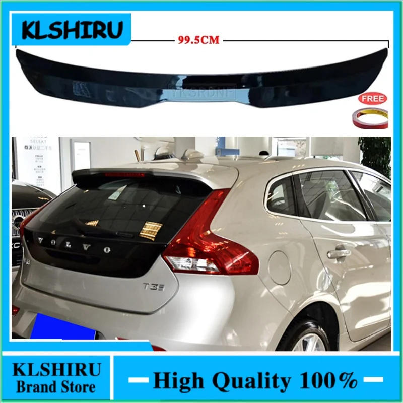 For Volvo V40 2013-2019 Year Roof Spoiler Carbon Fiber Look Accessories Body Kit Factory Style