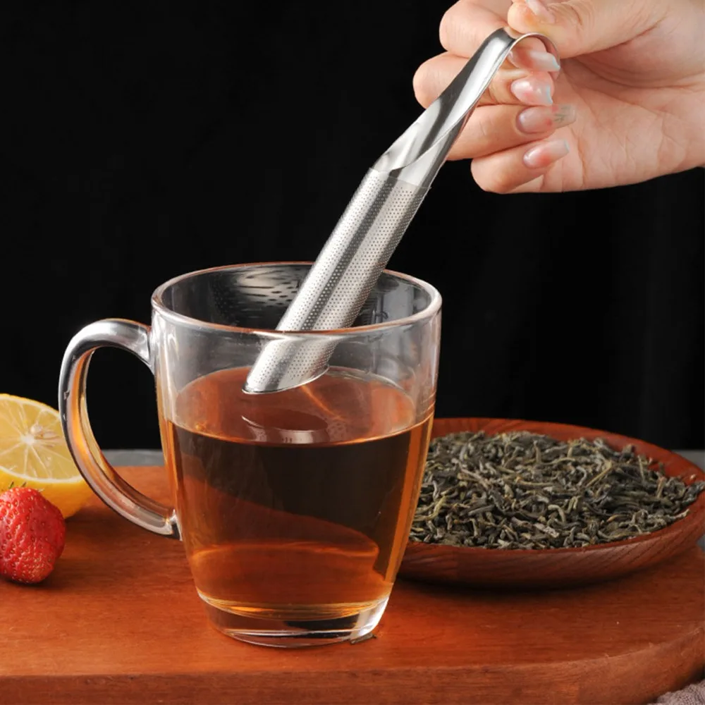 Stainless Steel Tea Infuser Extra Fine Mesh Long Handle Tea Diffuser Fine Holes Hanging Hook Loose Leaf Tea Steeper Tea Brewing