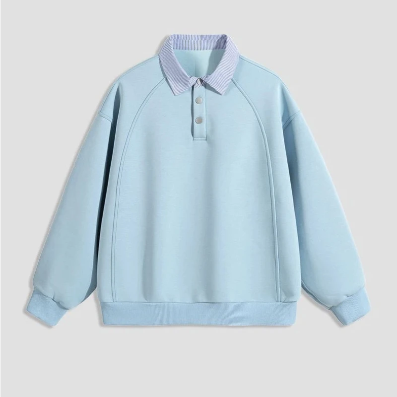 Y2k الملابس البلوز الذكور الشارع ارتداء خفيفة الوزن طويلة الأكمام البلوز فضفاضة تناسب الخريف الشارع الشهير ملابس رجالي الراحة