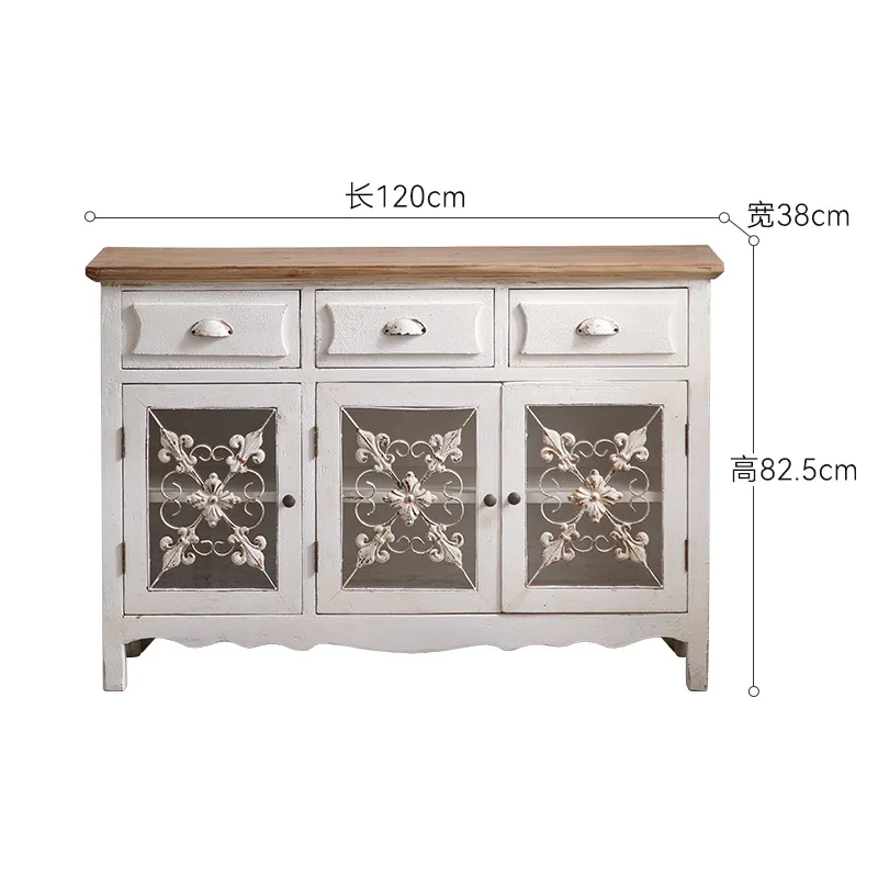 خزانة مدخل مزخرفة قديمة منحوتة لغرفة المعيشة خزانة أحذية منزلية B & B خزانة جانبية لتناول الطعام