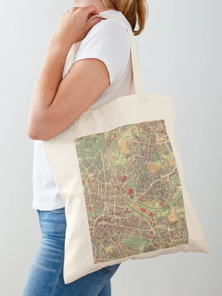 

Vintage Map of Bayreuth, Germany Tote Bag Customizable tote bag canvas tote bag luxury women university shopper