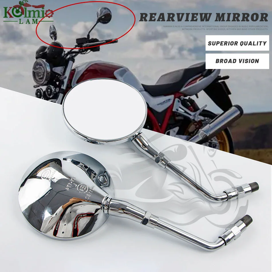 

Fit for HONDA CB500 CB750 CB1100 CB1000 CB1300 Motorcycle Rear View Side Mirrors CB550 CB650 CB900 Rearview Round Mirror