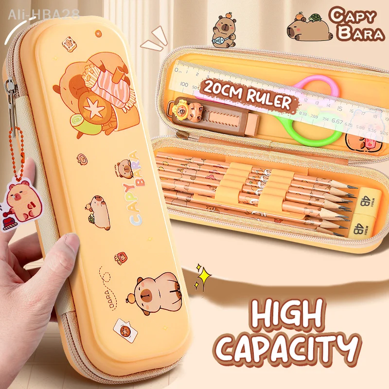 Cartoon-Themed Capybara Pencil Case High-Capacity Multifunctional Student's School Necessity