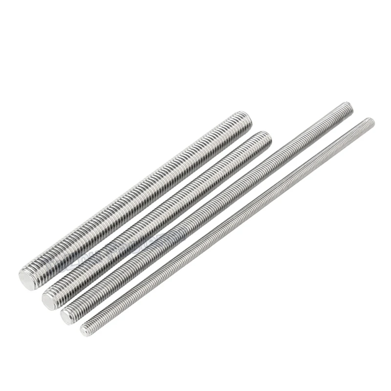 M2 M2.5 M3 M4 M5 M6 304 Stainless Steel Full Thread Rod Screw Rod Headless Bolt Thread Full-Thread Bar Stud Length 16mm - 500mm