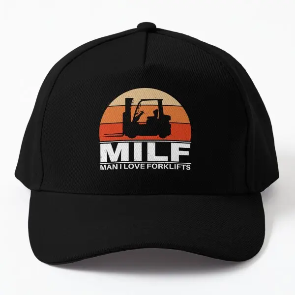 Milf Man I Love Forklifts  Baseball Cap Hat Women Sun Outdoor Solid Color Summer Casual Printed Snapback Czapka Boys Black Fish