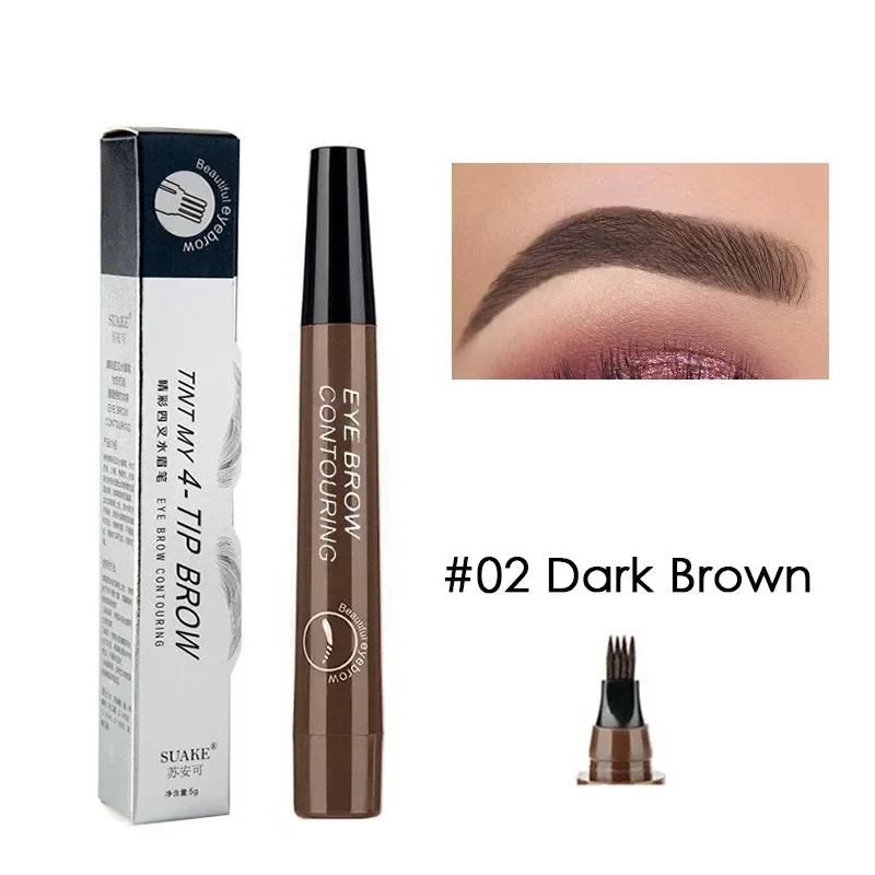Misilan Eyebrow Pencil 4 Tip Liquid Brow Tattoo Pen Paint Makeup Waterproof Eyebrows Cosmetics