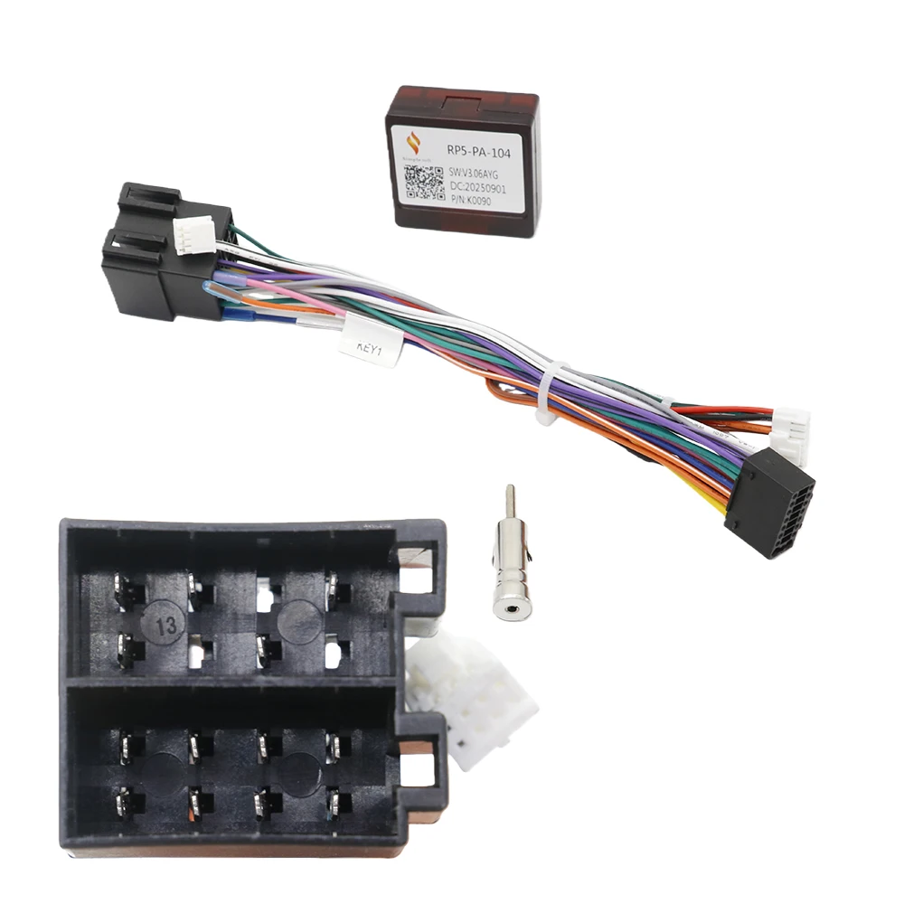 16Pin Car Radio Wiring Harness with CANBUS Decoder for Peugeot 206 207 307 Android 2Din Stereo GPS Adapter RP5-PA-104
