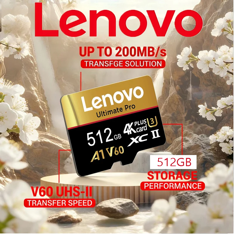 Lenovo Premium Micro TF SD 512GB SD Cards TF Cards Memory Card 256GB 128GB V30 for Laptop / Smartphone / Surveillance