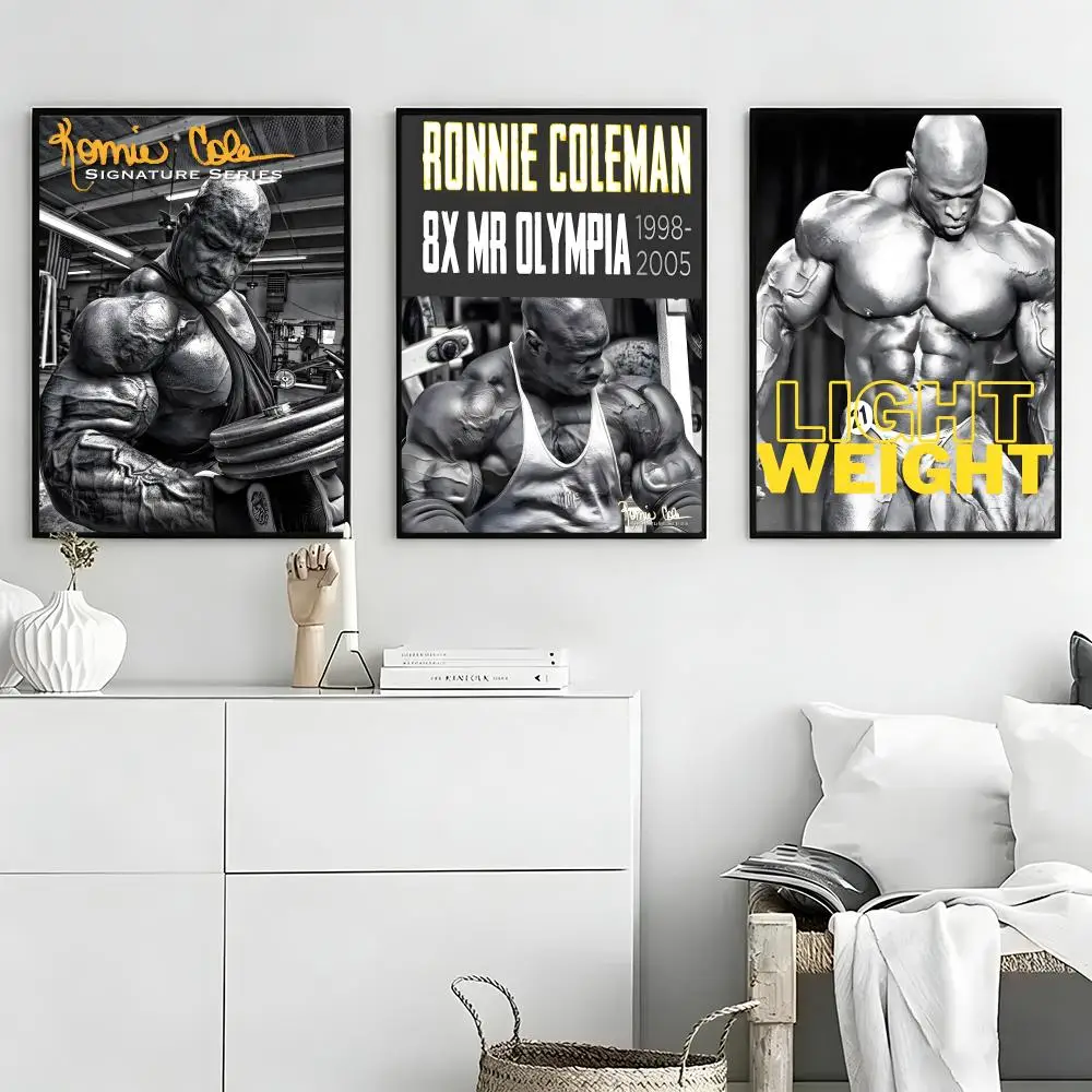 Bodybuilder Ronnie Coleman Poster Self-adhesive Art Waterproof Paper Sticker Coffee House Bar Room Wall Decor