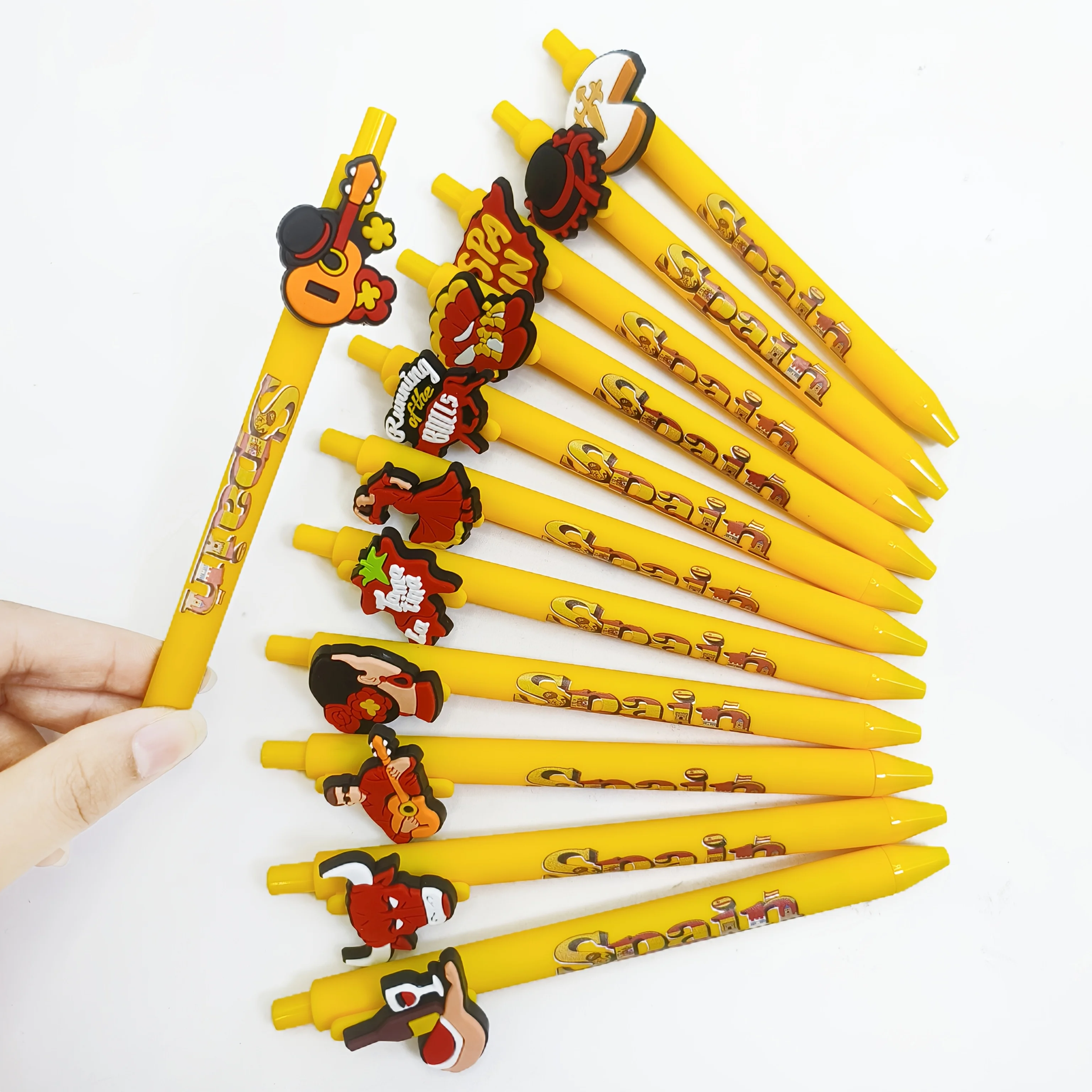 6Pcs/12Pcs Spain Style Printed Surface Pen Spain Theme Surface Pen Student Writing Gift Pen