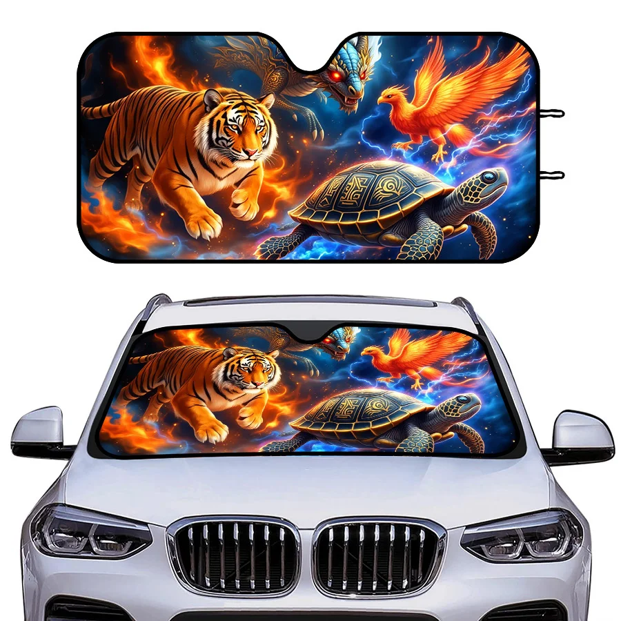 Multi-Functional Foldable Car Window Sun Shade, 3 Sizes, UV Protection, For Front Windshield, SUV/Sedan, Easy Install, Summer He