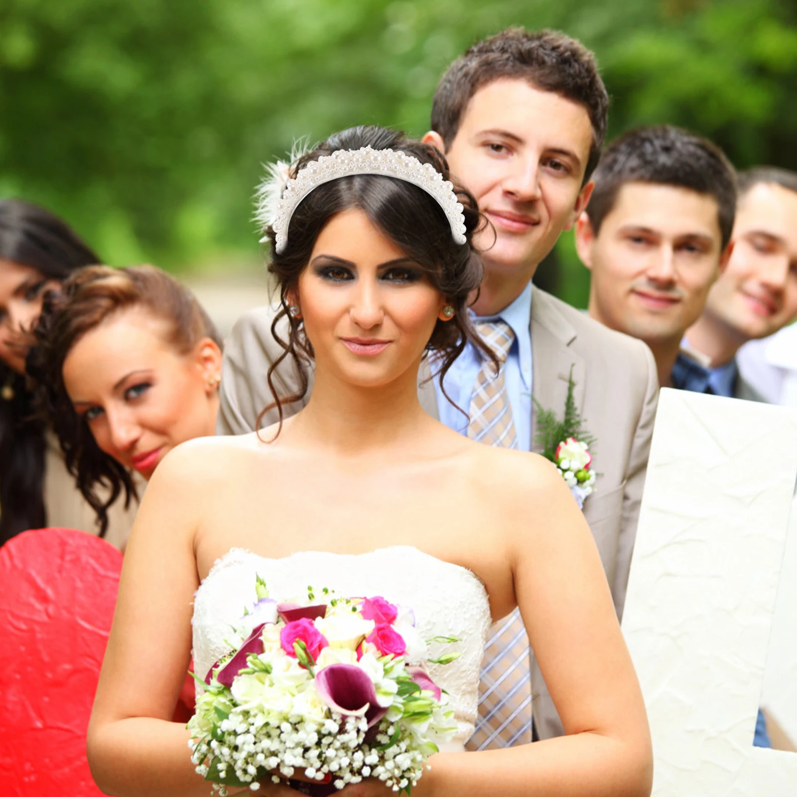 

Elegant Bridal Headband Faux Pearl Accessories Wedding French-Inspired Hairband For Brides Party Photoshoots Lightweight