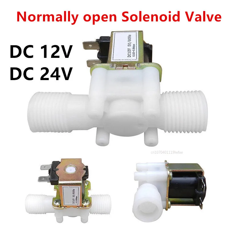 

Normally Open 1/2" 3/4" Plastic Solenoid Valve 12V 24V Magnetic Dispenser Water Pneumatic Pressure Controller Switch 12 24 volt