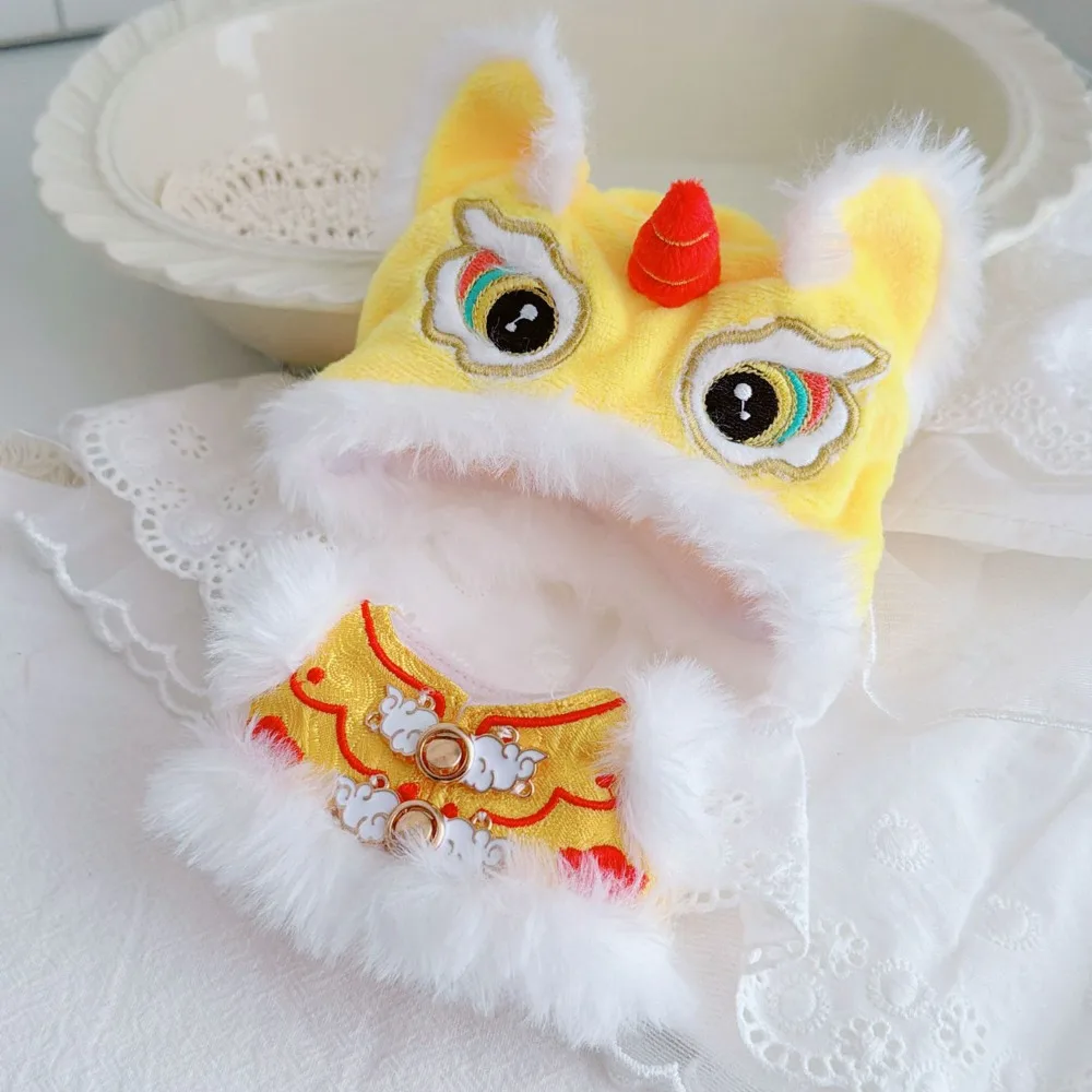 

1 set Clothes Dancing Lion 10cm Cotton Clothes Chinese Style Suit Clothes Outfit Cute Mini Dress Up Set Children's Gift