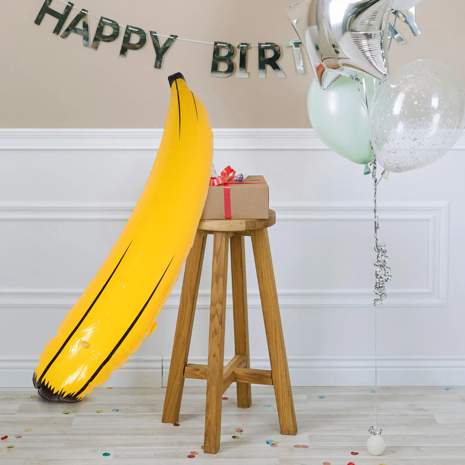

Giant Inflatable Banana Decoration Bright Yellow Blow Up Big Banana Prop Jumbo Photobooth Party Favor Waterproof PVC Fruit