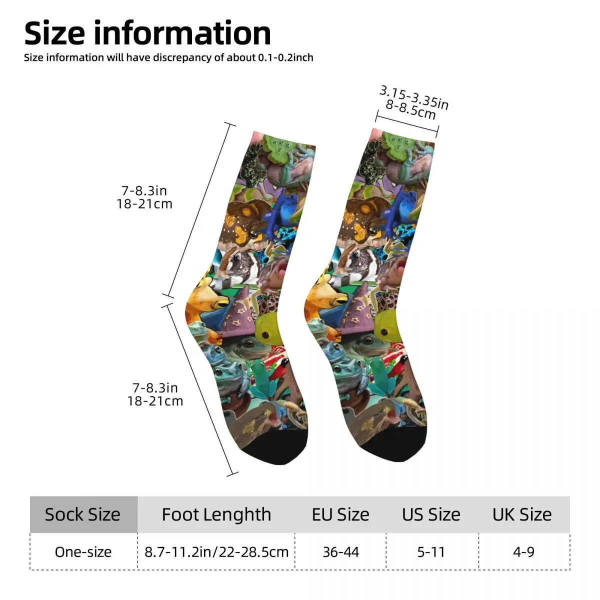Animal Frog Cartoon Socks Casual Stockings Spring Non-Slip Men Socks Warm Soft Pattern Running Sports Socks