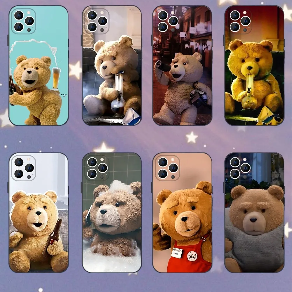 

T-Teddy Bear Movie Ted Phone Case For iPhone 16,15,14,13,12,11,Mini,Pro,SE,MAX White Matte Shockproof Cover