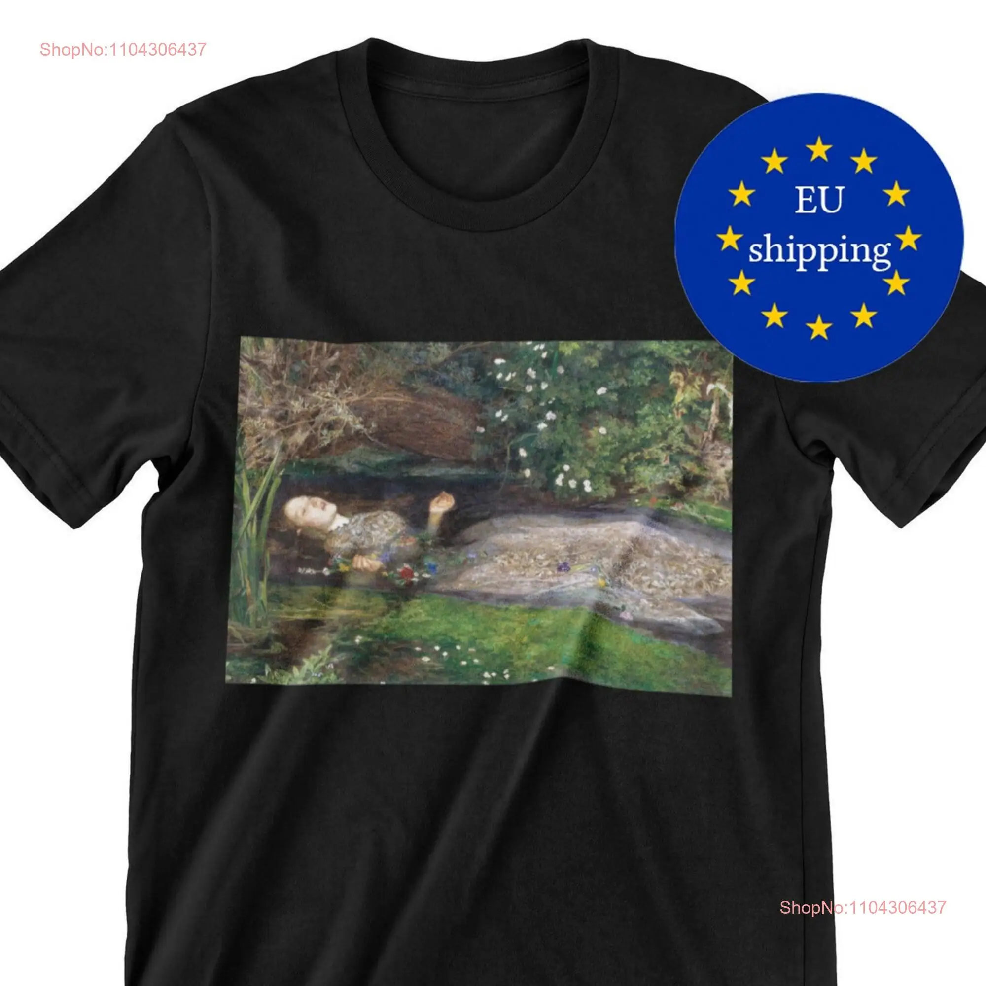

Футболка Ophelia Pre Raphaelite ArT, доставка ЕС, с длинными или короткими рукавами