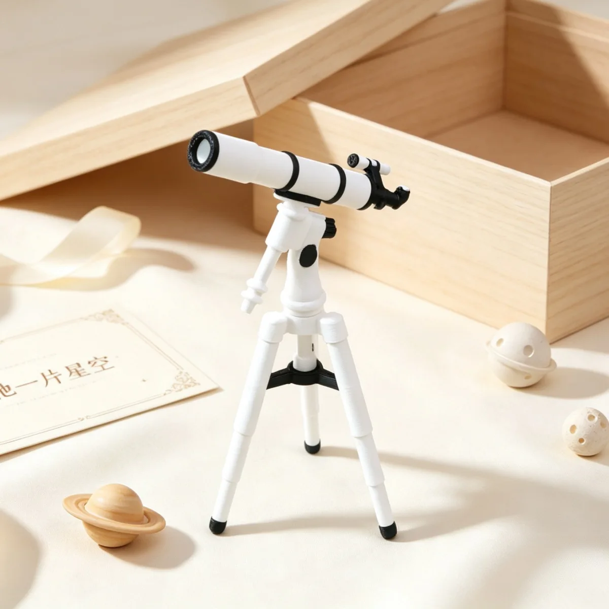 Mini 3D Astronomy Telescope Model Telescope Miniature Stargazing Scene Prop Desktop Ornament Space Observatory Decoration Model
