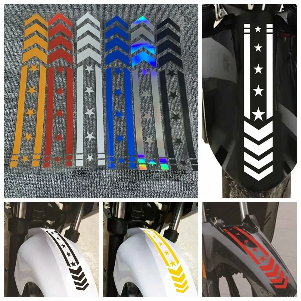 Warning Safety Driving Motorcycle Reflective Stickers Car Motorbike Scooter Fender Decals Star Arrow Stripes