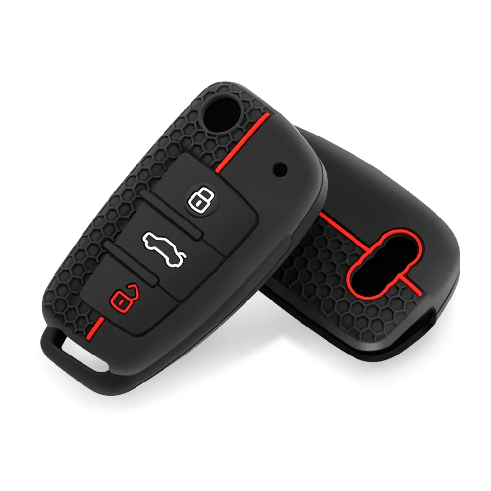 

Silicone Car Key Fob Cover For Audi A1 A3 A6 C5 C6 Q3 Q2 Q7 TT TTS R8 S3 S6 RS3 RS6 A4