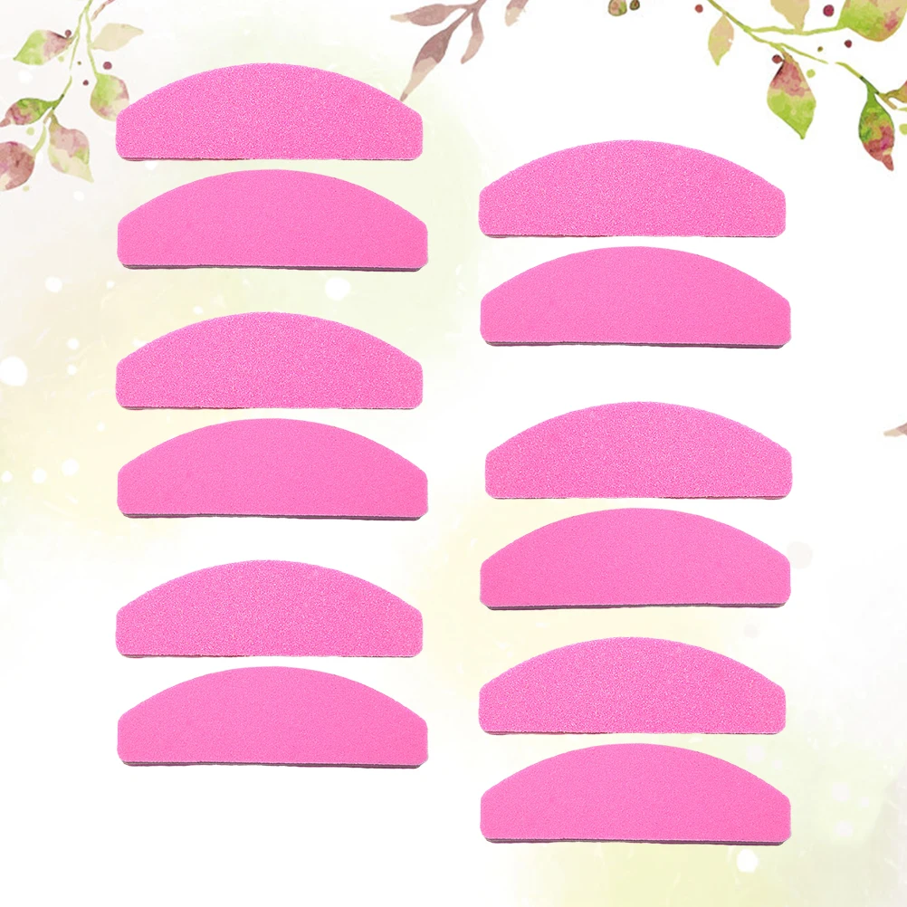 

20pcs Sponge File Short Mini Half Moon Shaped Double Sided Polishing Tool For Manicure Salon Home Nail Art Thick Nails Grinding
