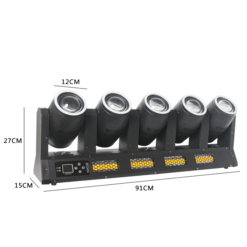 800W 5 Head Double Side Infinite Rotating Stage Light RGBW LED Beam Strobe Light DMX512 RDM Professional Stage Lighting For Bar