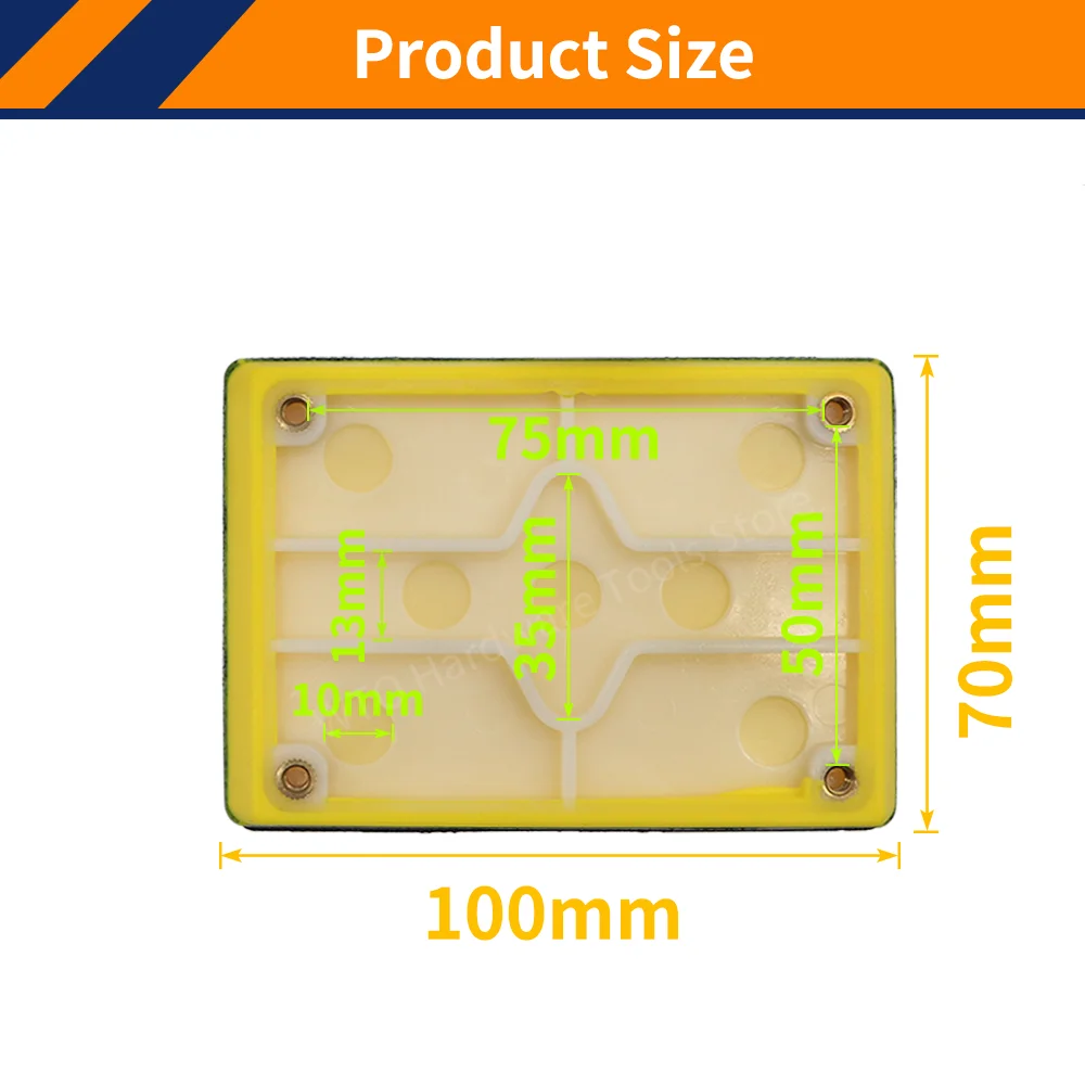 1PC Rectangular Sanding Pad Hook & Loop Sander Backing Plate 70 * 100mm Abrasive Tools Grinder Accessories for Metal Polishing