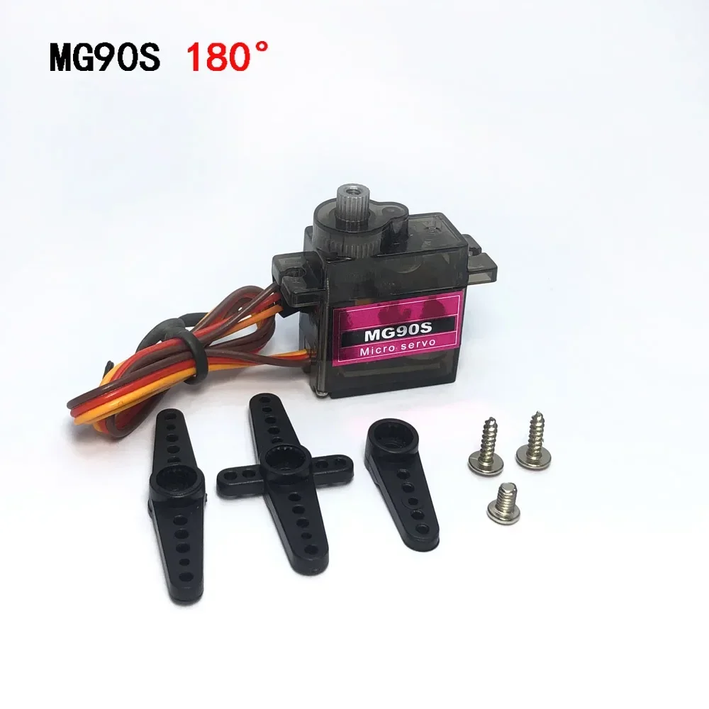 2/4/5/10/20/50 Stück MG90S Servo Vollmetallgetriebe Micro Servo 180 ° /360 ° Für RC-Helikopter, Flugzeuge, Boote, Autos, Roboter: Verbesserte Version Teile – Detail 7