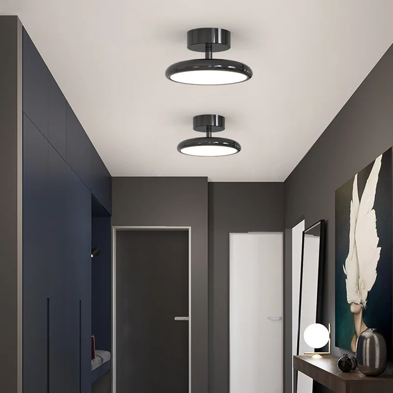 Modern Chrome 360 Adjustable Surface Mount Spotlight Round Acrylic Ceiling Lamp Hallway Entrance Indoor Accent Lighting Fixture