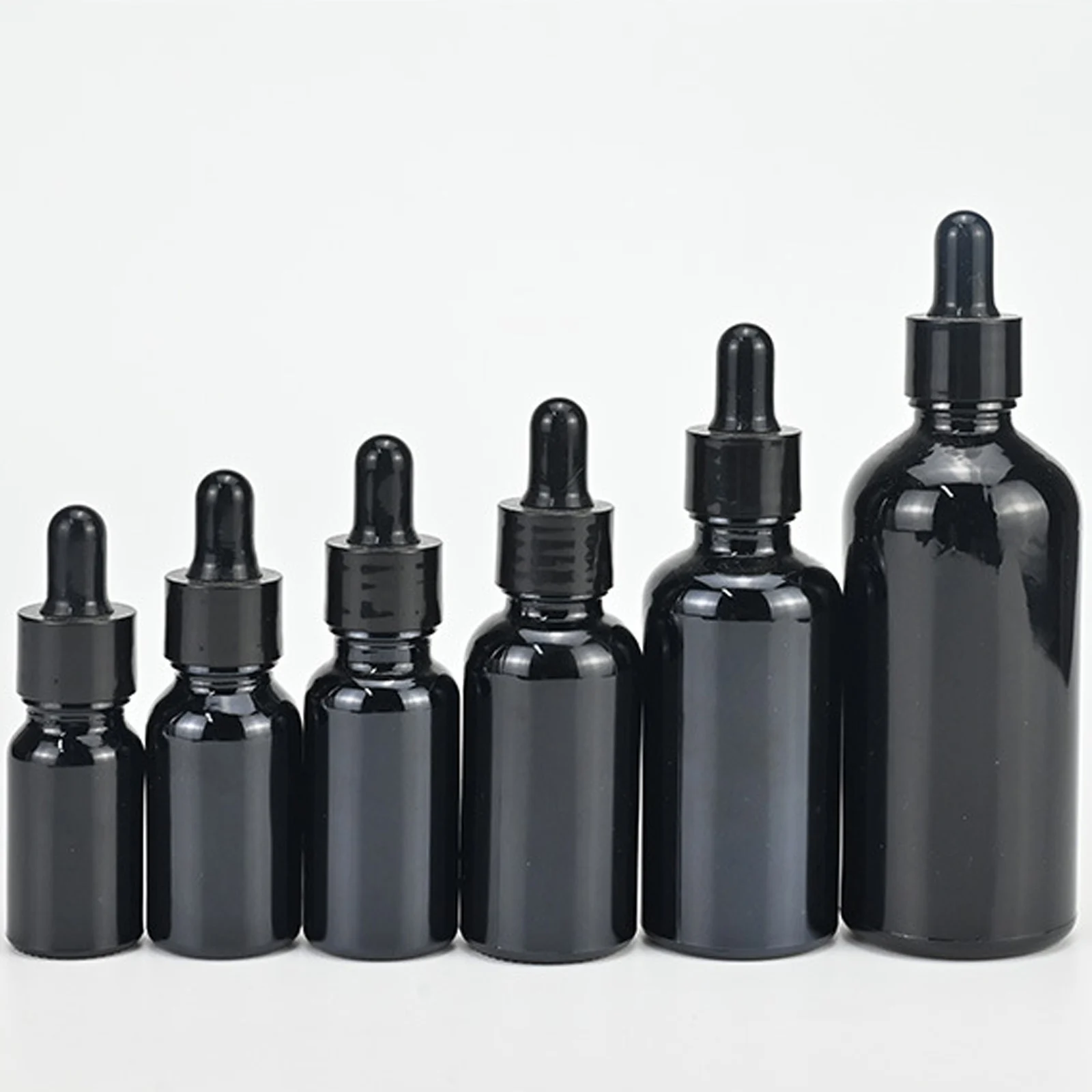 Flcopropriété compte-gouttes africain noir en verre, d'extraction d'huile essentielle, d'extraction liquide d'aromathérapie, pipent de tête en plastique, illable au quotidien, HI 5-100ml