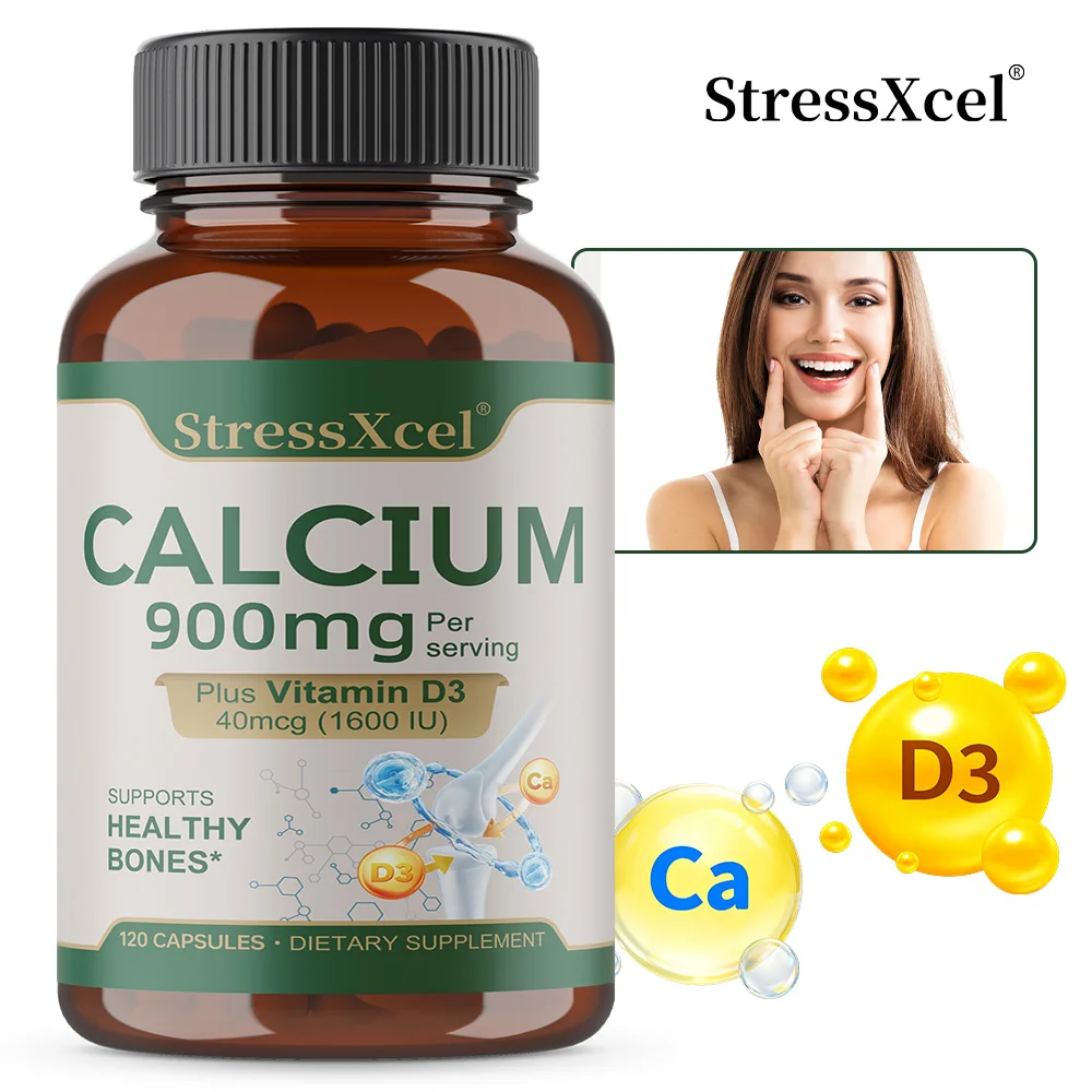 Calcium Calcium Vitamin D3 Capsules, High Absorption, Bone & Teeth Strength, Joint Cartilage & Muscle Health, Immune Support, Non-GMO - Aliexpress Deal
