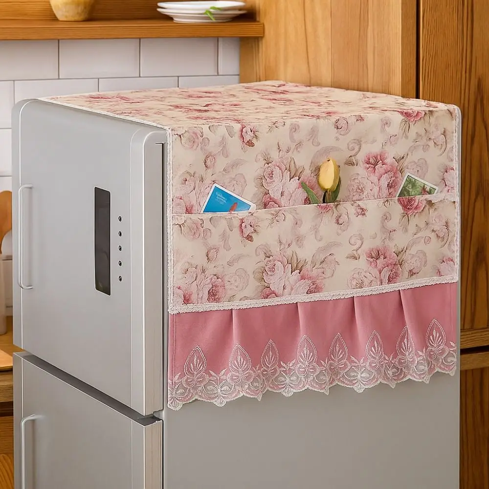 

70x170 см пылезащитный чехол для холодильника с цветочным узором, моющийся пылезащитный чехол, художественная ткань с карманом для хранения, чехол для микроволновой печи