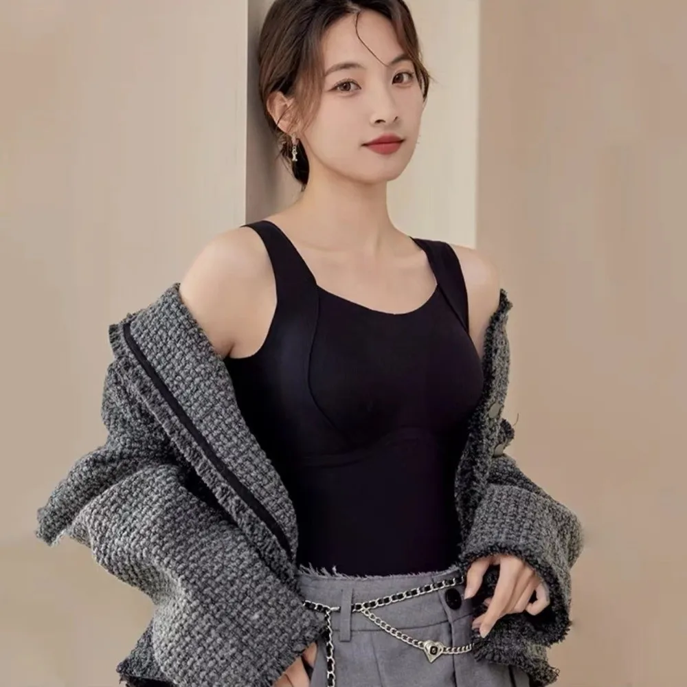 بسيطة قاع قميص المرأة سترة دافئة لينة بلون وسادة الصدر سترة قميص سليم الصوف مزيج سترة الملابس الداخلية #3