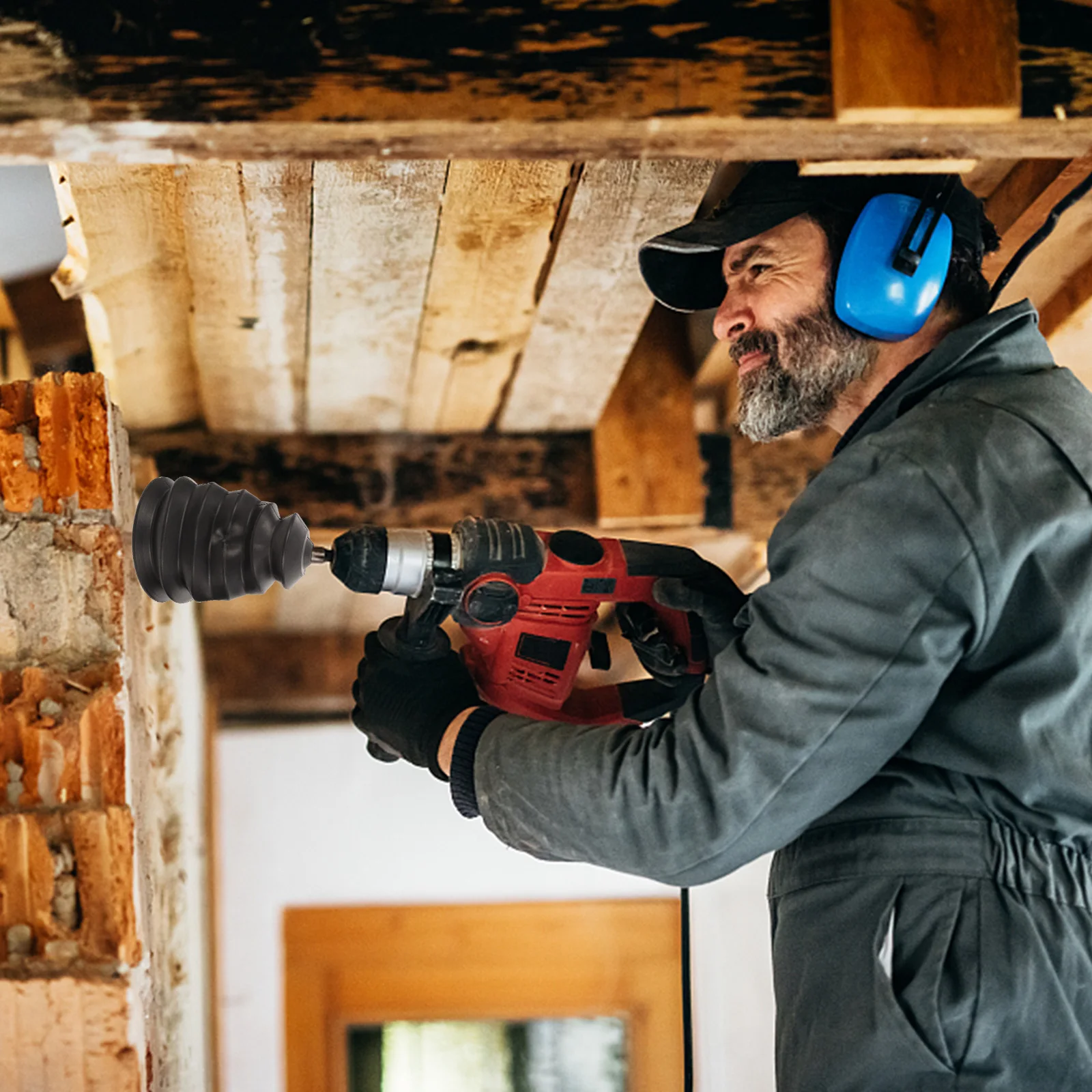 

2Pcs Hammer Drill Dust Collector Cover Heavy Duty Plastic for Electric Drill Precision Wall Drilling Clean Operation