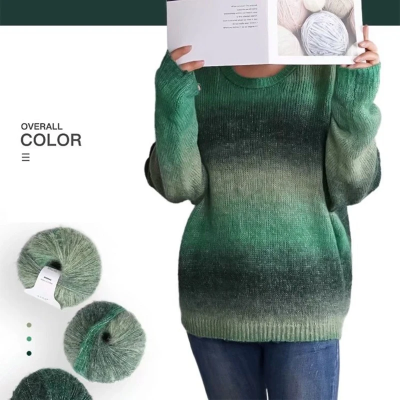 448B Mohair Yarn Wool Thread Knitted Thread Household DIY Crafts Accessory