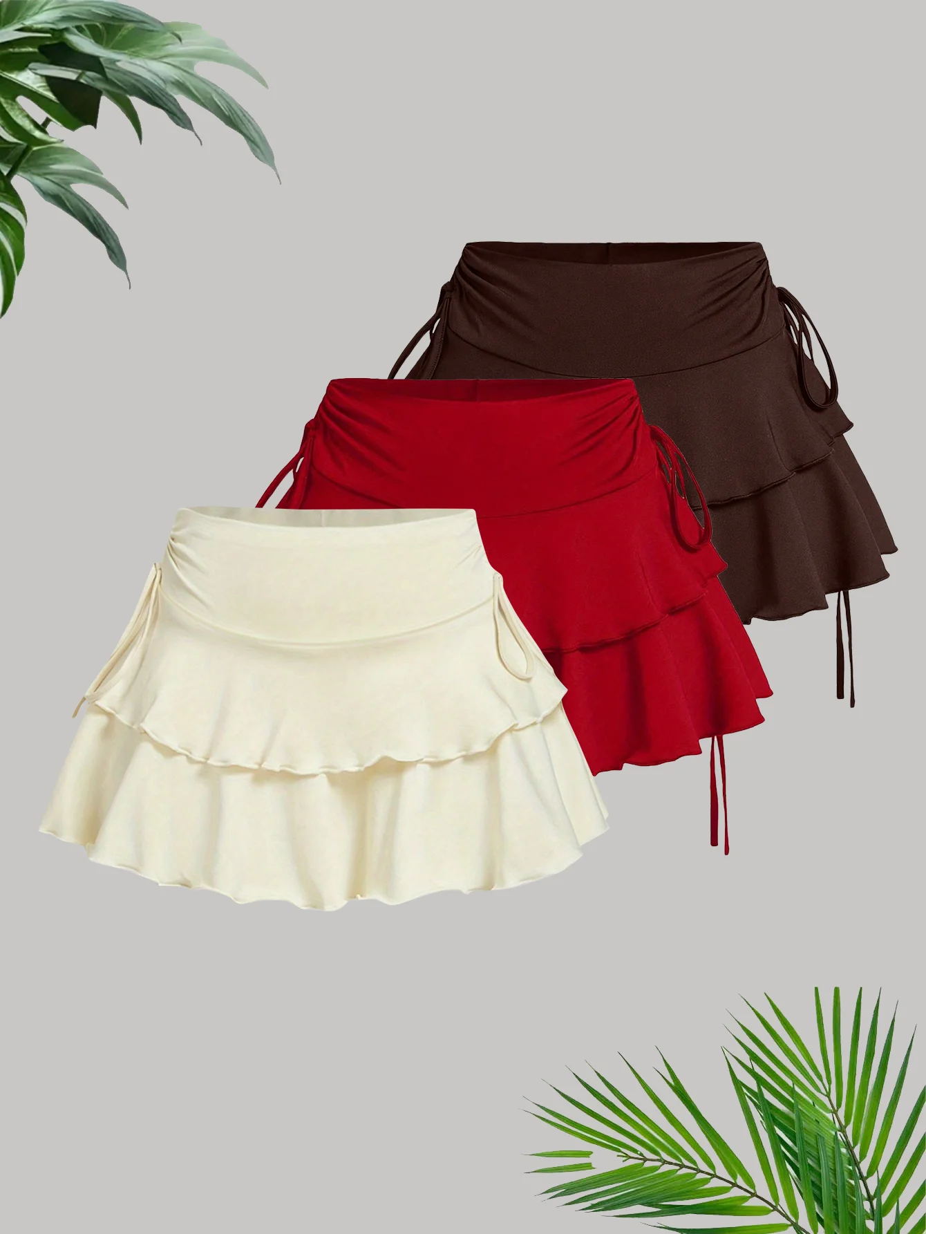 

Hot-selling spring, summer and autumn women's fashionable casual sexy versatile trendy women's skirt three-piece set