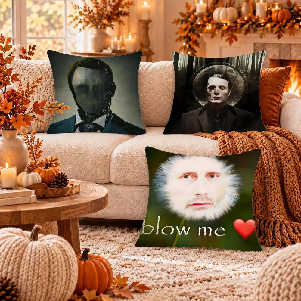 Meme H-Hannibal Mikkelsen Cushion Cover Soft Plush Cushion Case Throw Pillowcase Cozy Home Sofa Bed Living Room Decor