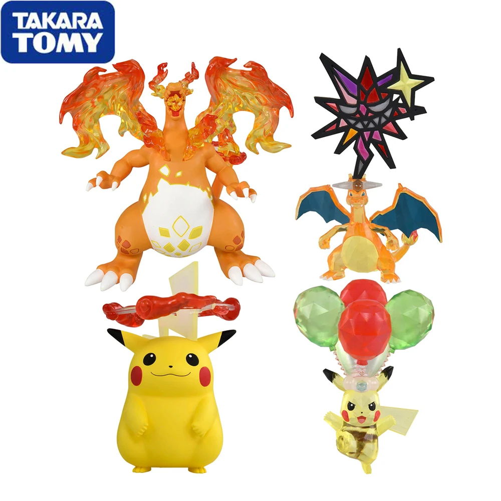 Original Stocked Takara Tomy Pokemon Monster Collection Pikachu Charizard Terastal Gigantamax Collectible Figure Model Toys