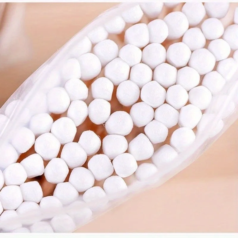 300pcs Bamboo Swabs with Wooden Handle, Double-Ended Swabs, Suitable for Ears, Makeup, Daily Cleaning, Fragrance-Free