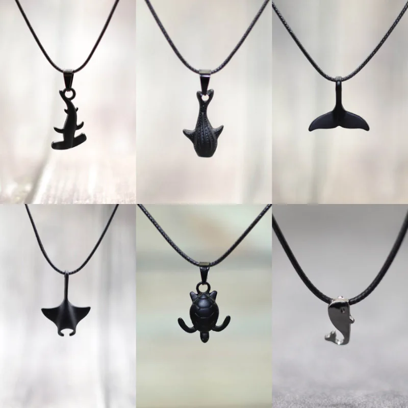 24 Inches Marine Animal Manta Shark Whale Necklace Men Choker Collar Beach Surfing Neck Accessories Pendant Jewelry Gift For Him