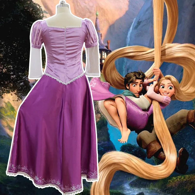 Costume dolce da principessa Disney Abito elegante rosa Abiti da gioco di ruolo di Rapun-zel Cosplay Halloween Anime Festa di carnevale Regalo per ragazze