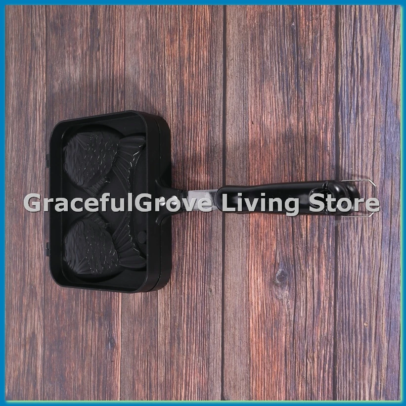 

Taiyaki Shaped Hot Dessert Waffle Cake Maker Pan Japanese Pancake Double Pan Fry Pan-ABFB