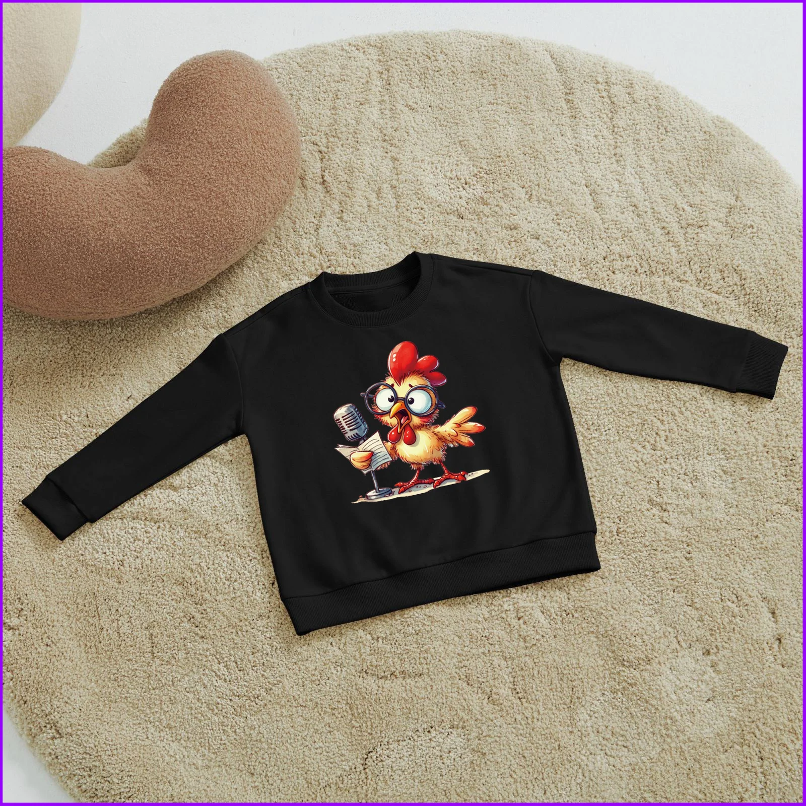 Chicken Cartoon Singing With Sunglasses Sja775 Kids Boys Girls Hoodies Sweatshirts Clothing Sweatshirts Tops Teen Clothes Rainbo