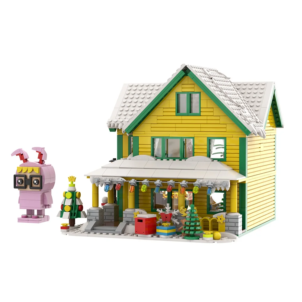 MOC A Christmas Story (1983) Bricks Model Movie A Christmas Story House Architecture Building Blocks Assembly Toys Kids DIY Gift