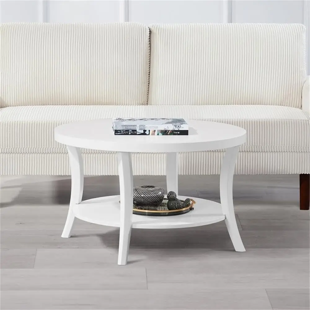 

Round Coffee Table with Storage Shelf for Living Room Family Room 30", Customized