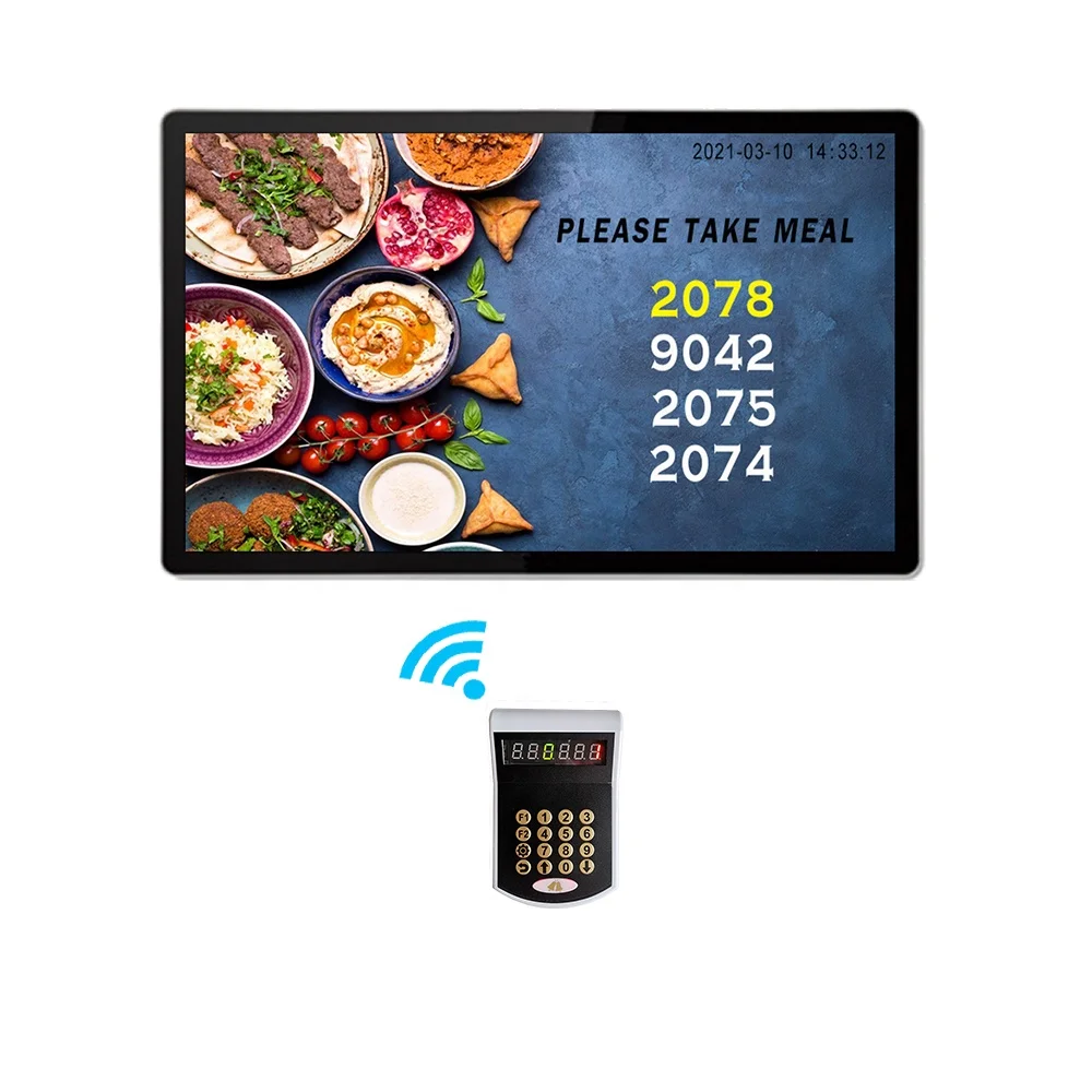 IRTECH Supermarket Food Court Food Stall Cafe Shop Customizable Smart Wireless TV Display Number Call Queuing System