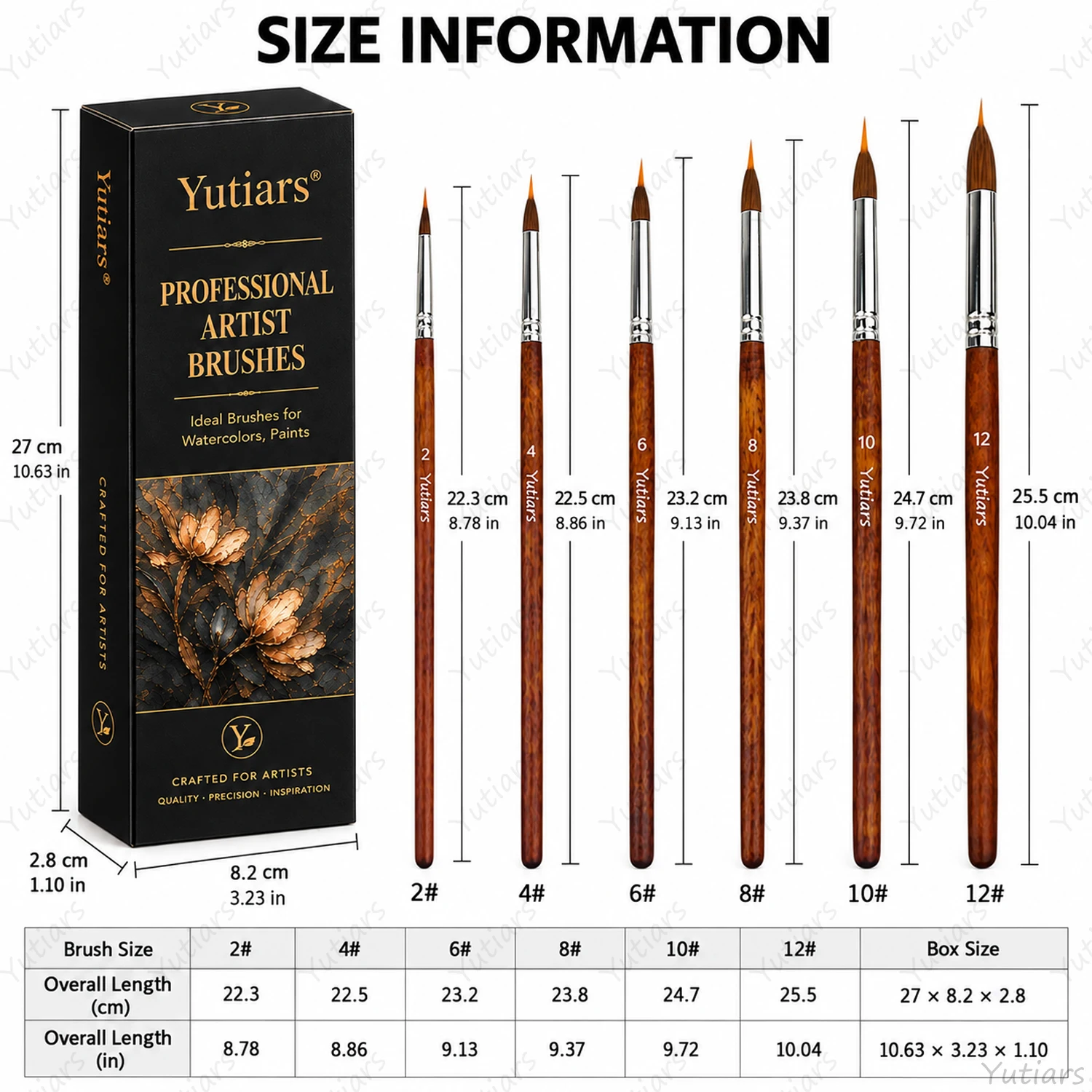 6Pcs Artist Paint Brushes Set, Round Watercolor Brushes with Gift Box for Gouache Acrylic Painting, Fine Detail Art Supplies