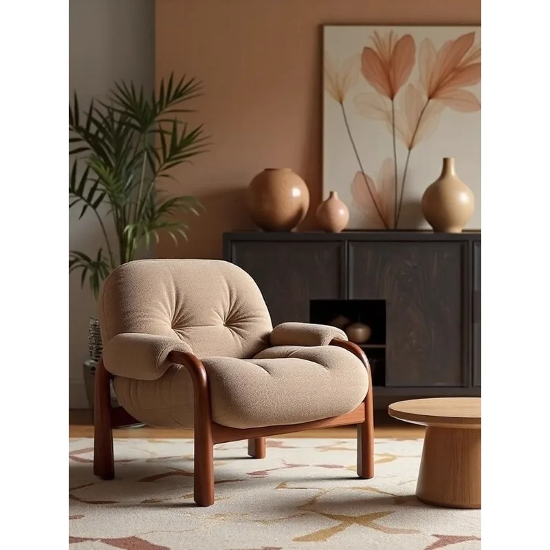

Wabi Sabi Wind Leisure Sofa Chair Designer High-end Living Room Sofa Back Chair Leisure Lazy Single Sofa Chair