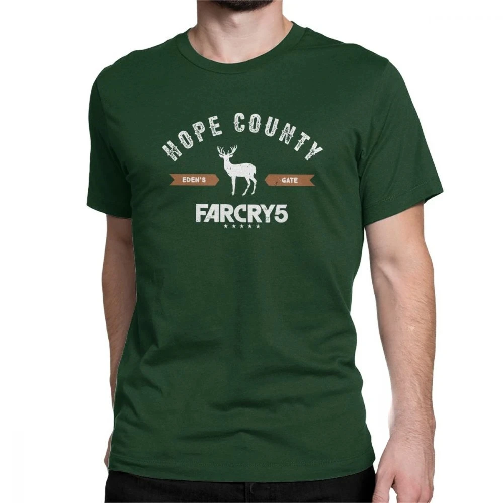 Edens Gate T Shirts For Men Short Sves Vintage Game John Seed Hope County Cross Tee Shirt Cotton Tops New Far Cry 5 T-Shirts